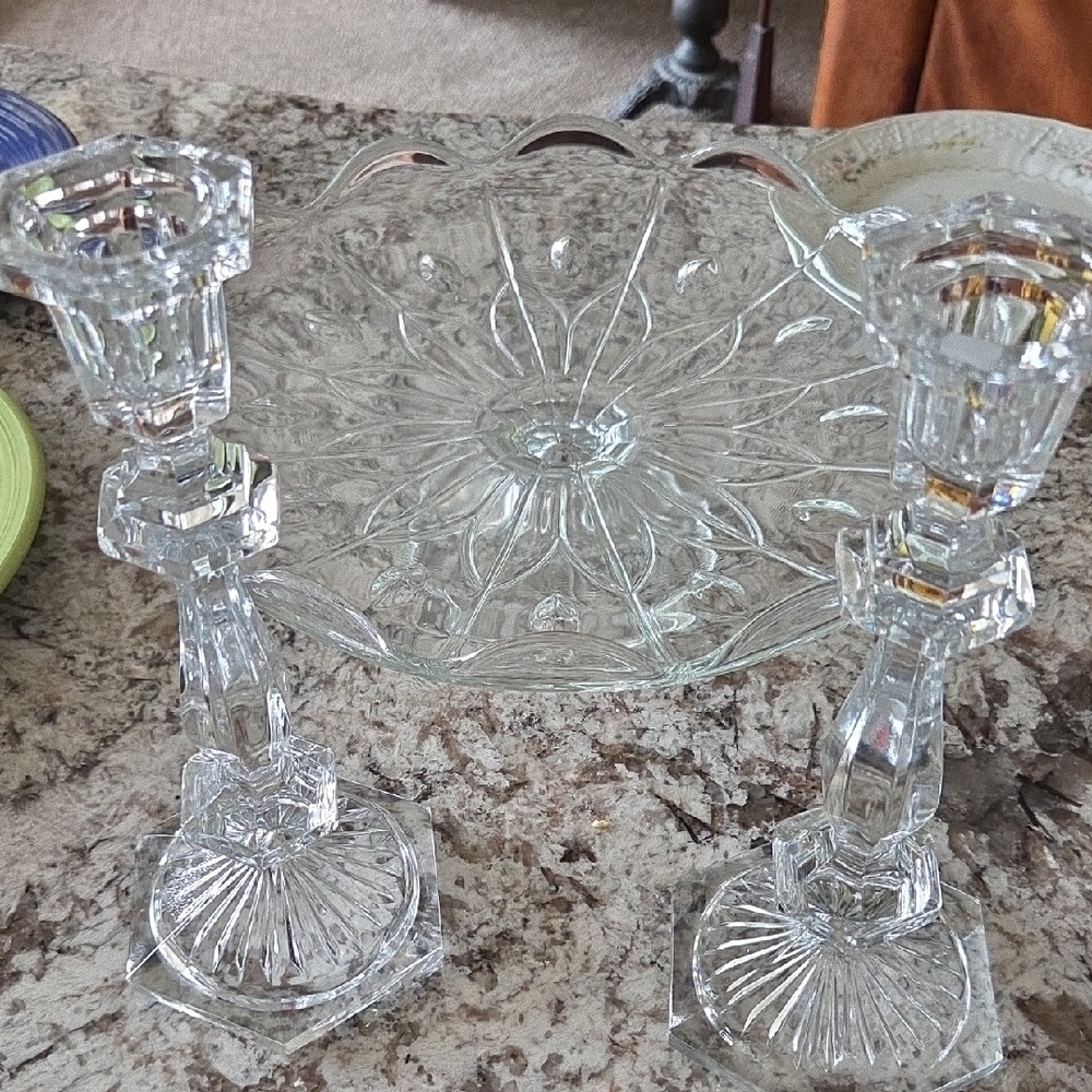 Elegant Crystal Glass Candle Holders Measures